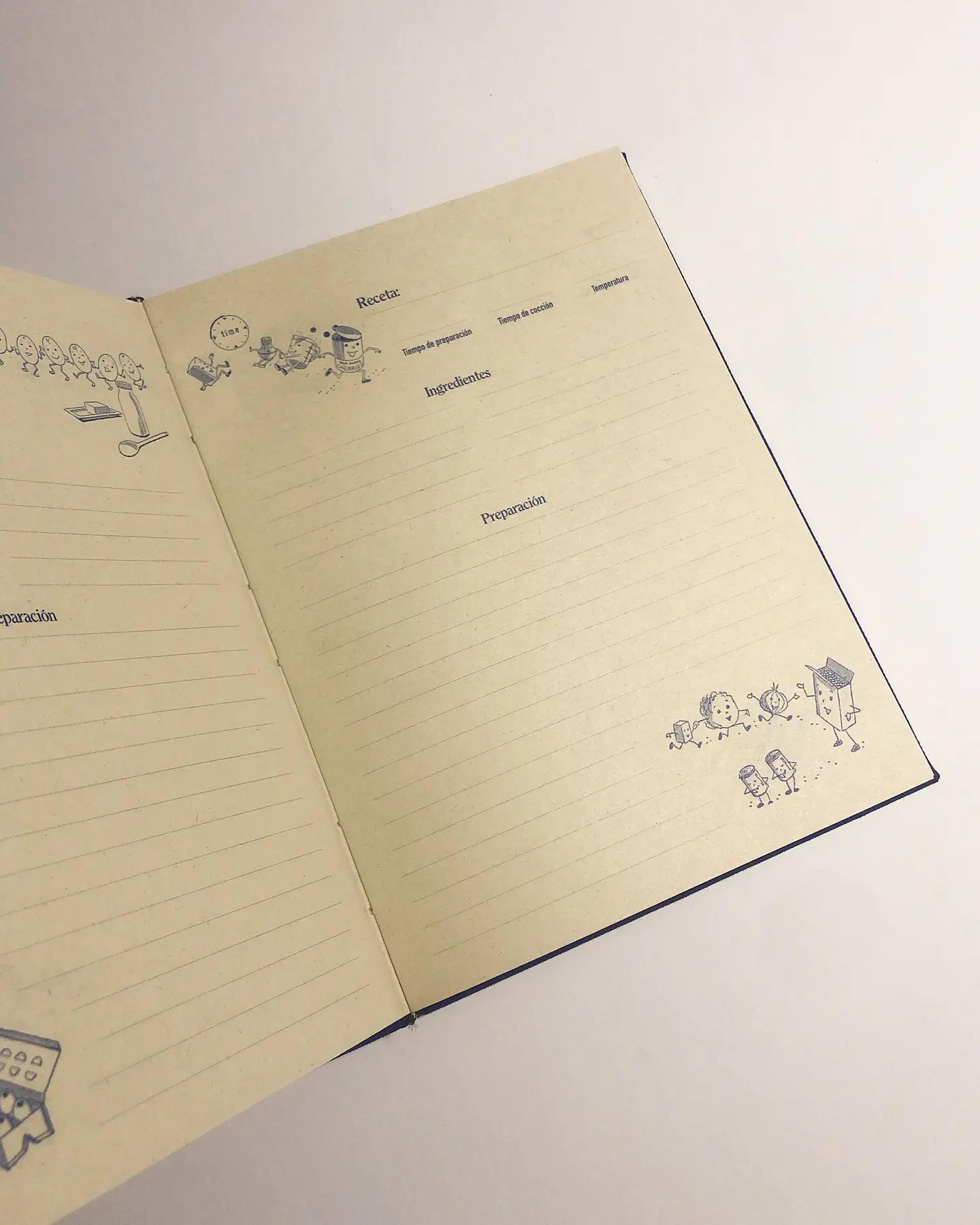 Cuaderno de Recetas azul, estampa Naranja 5