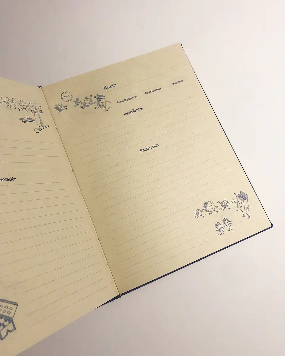 Cuaderno de Recetas azul, estampa Naranja 5