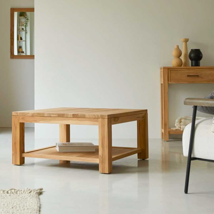 Mesa de Centro Doble Nido con Cubierta Piedra Sinterizada