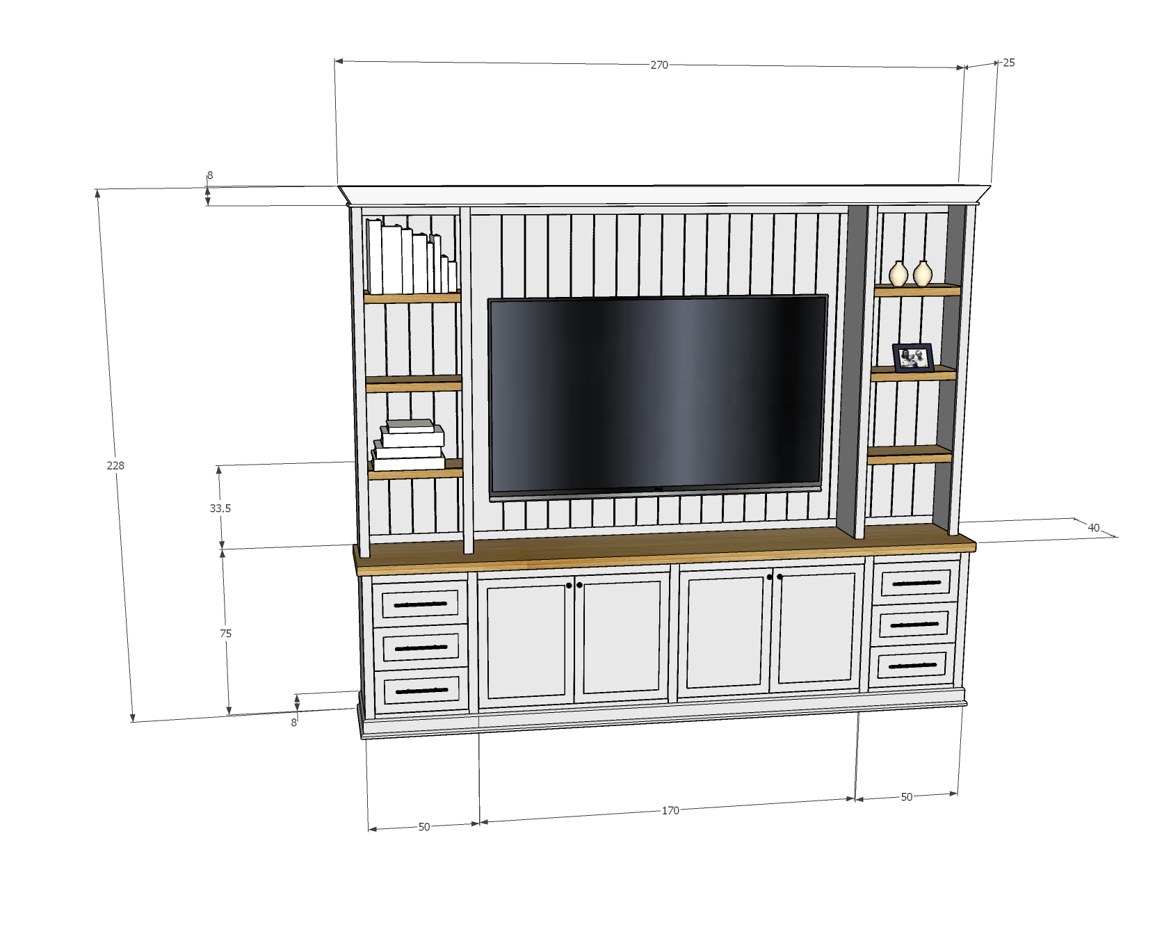 Mueble tv a medida 270