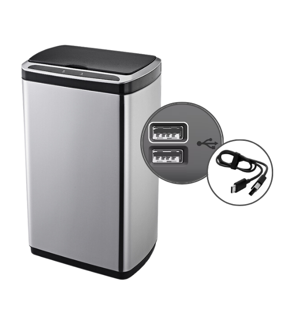 Basurero con sensor carga USB | 50 L