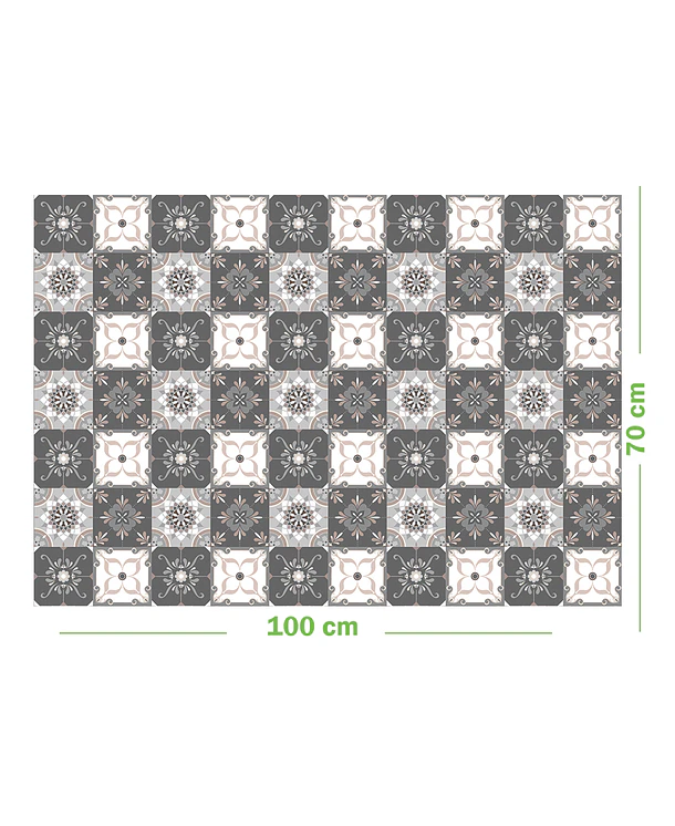 Alfombra Vinílica • Baldosa Gris • 70 x 100 cm
