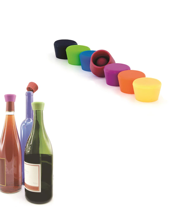 Set de 2 Tapones para Vino | Verde & Naranjo