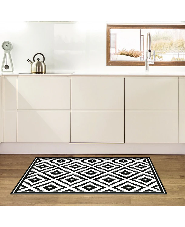 Alfombra Vinílica | Rombos Black | 70 x 100 cm