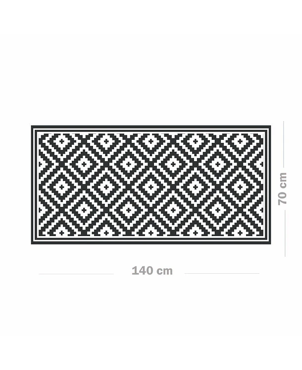 Alfombra Vinílica | Rombos Black | 70 x 140 cm