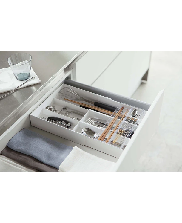 Organizador de Cubiertos Extensible | Blanco