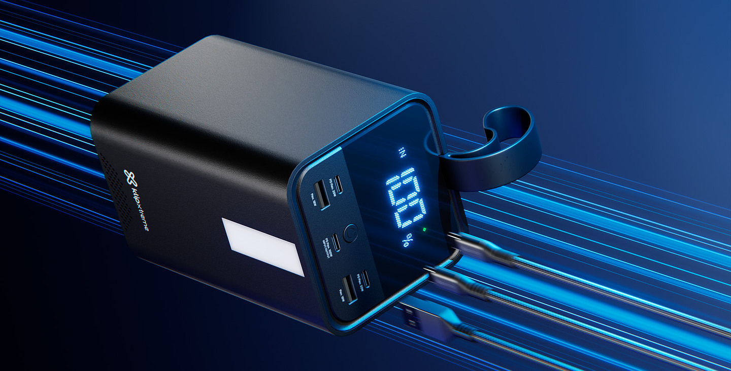 Powerbank 50000mAh 100W con luz para camping, notebook y emergencia – KlipXtreme KPB-900 6