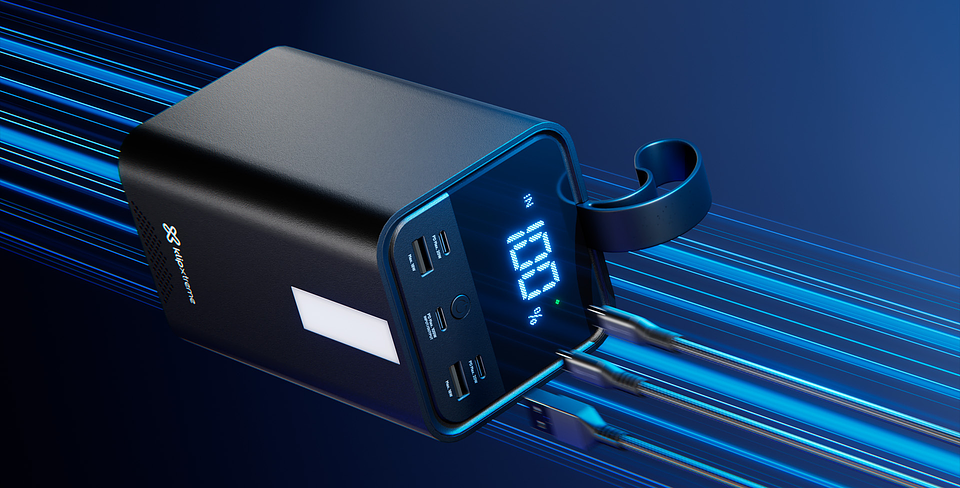 Powerbank 50000mAh 100W con luz para camping, notebook y emergencia – KlipXtreme KPB-900 6