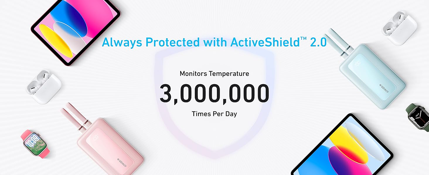 Powerbank con cables integrados portátil USB-C 20000mAh 30W Anker 3