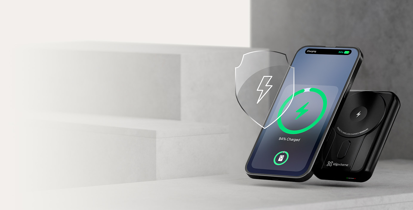 Powerbank portátil magnético 10000mAh carga inalámbrica KlipXtreme KPB-600 2