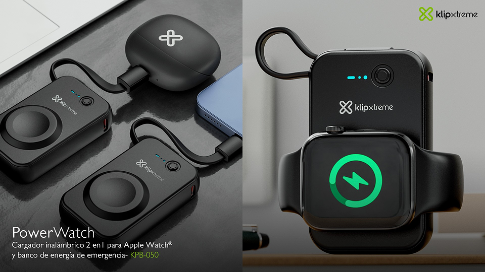 Powerbank inalámbrico portátil 2 en 1 KlipXtreme KPB-050 4