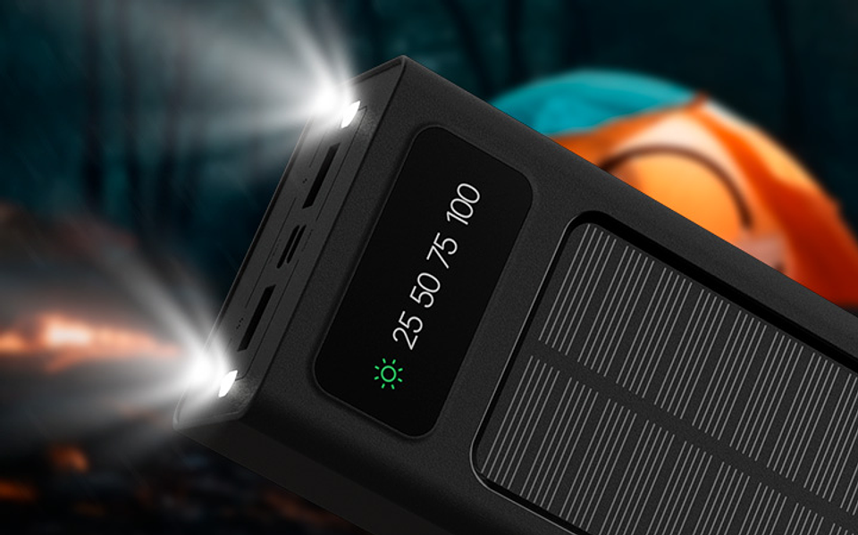 Powerbank solar portátil con cables integrados 10000mAh Xtech XPB-300 1