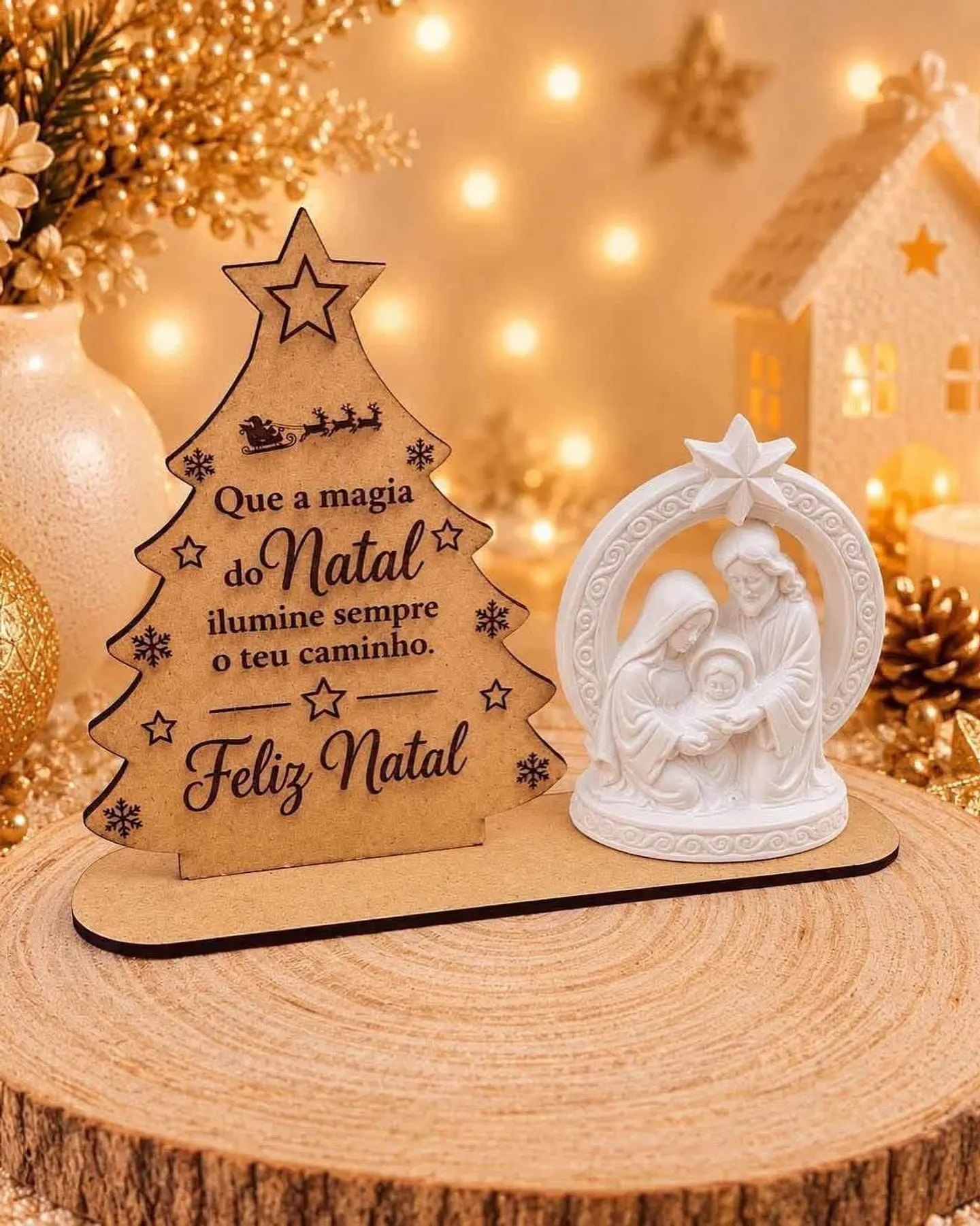 Presépio com aro e árvore de Natal  1
