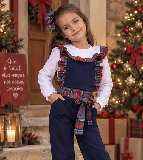 Jardineira de malha De Natal criança 