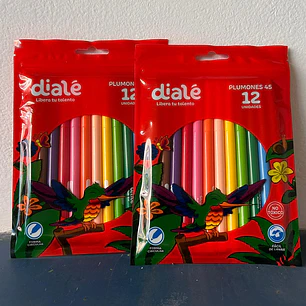 12 Plumones Delgados Dialé