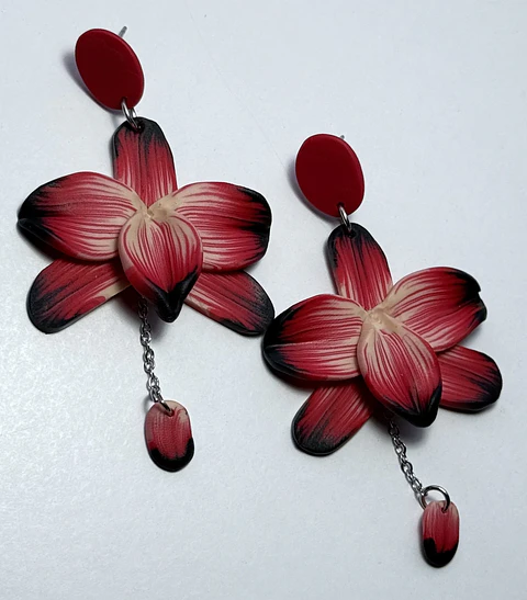 Aro Orquídea Roja Colgante