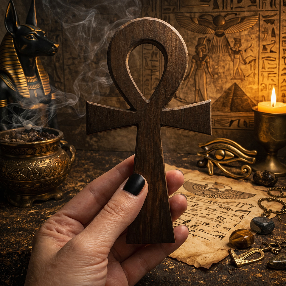 Cruz Ankh de madera 14 cm 1