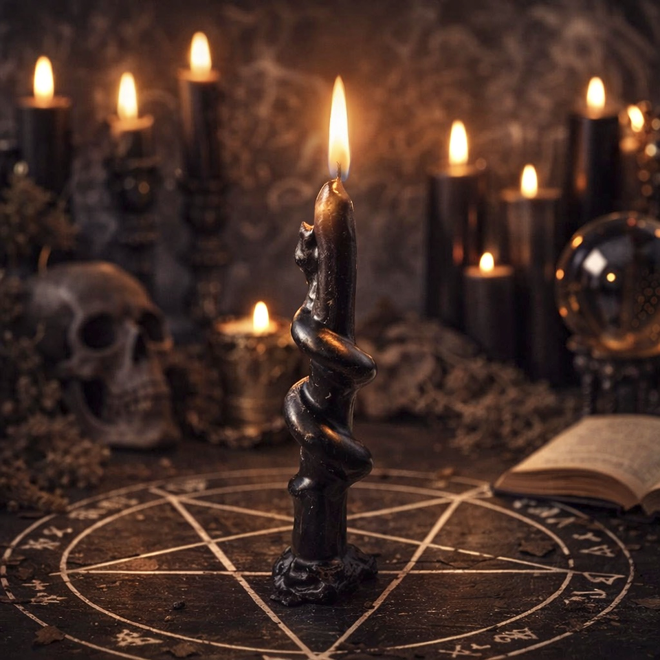 Vela Serpiente Negra 17 x 5 cm 1