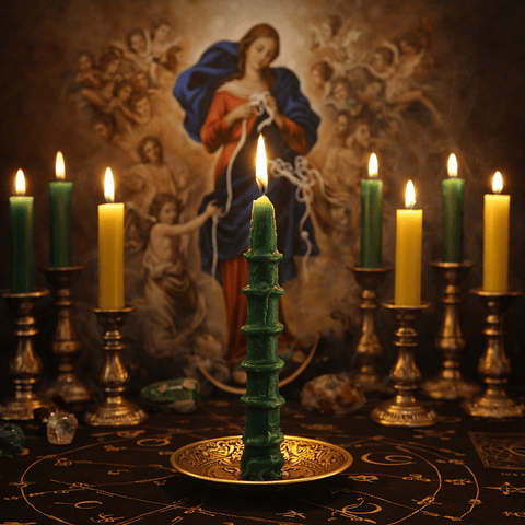 Vela de la Virgen Desatanudo Verde 2 x 30 cm