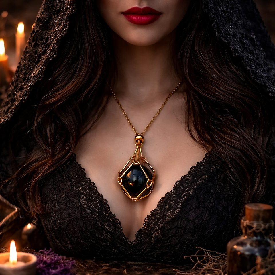 💫 Collar Esotérico de Protección con Shungita & Pirita 1