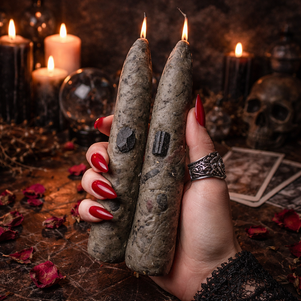 ✨🕯️ Vela Artesanal de Miel con Turmalina Negra 1