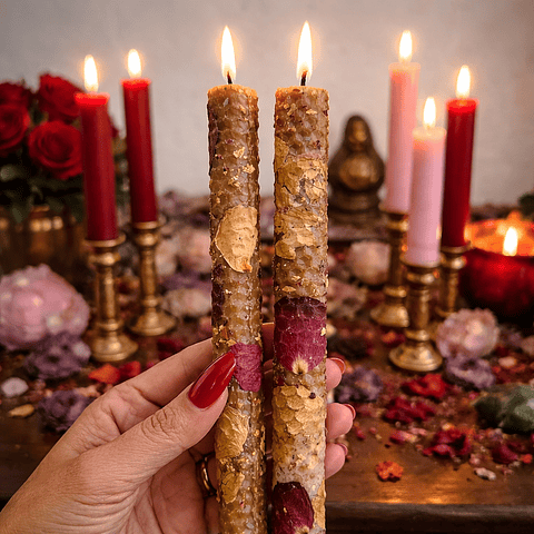 ✨🍯❤️ Velas de Miel Pura Ritualizadas para el amor ❤️🍯✨ 2 Velas 20 x 2 cm