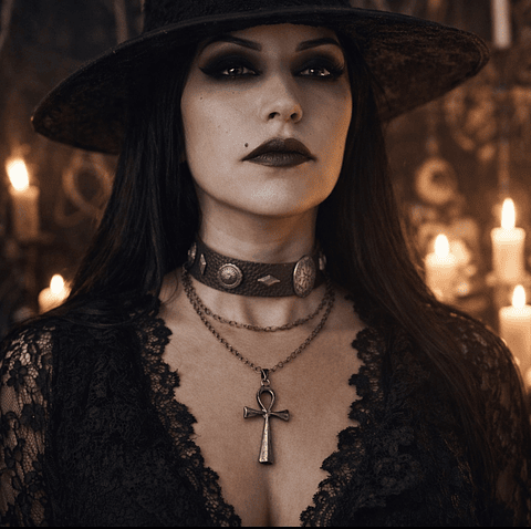 ✨𓋹🖤 Collar Cruz Ankh de protección 🖤𓋹✨
