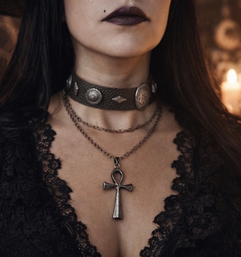 ✨𓋹🖤 Collar Cruz Ankh de protección 🖤𓋹✨ 2