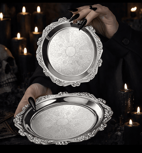 ✨ Bandejas Brujildas color platapara Rituales (10 cm) ✨