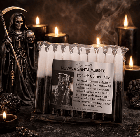 VELAS NOVENARIO SANTA MUERTE 1,5 x 15 cm