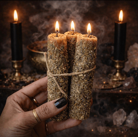 🖤🕯️ Pack 3 Velas de cera de abeja 🐝 100% natural de Limpieza Ritualizadas ✨🌿