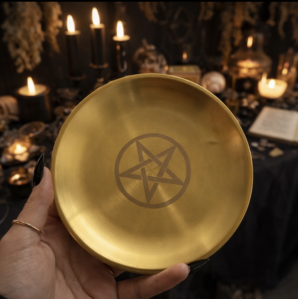 🕯️ Plato Ceremonial con Pentagrama 14 cm 1