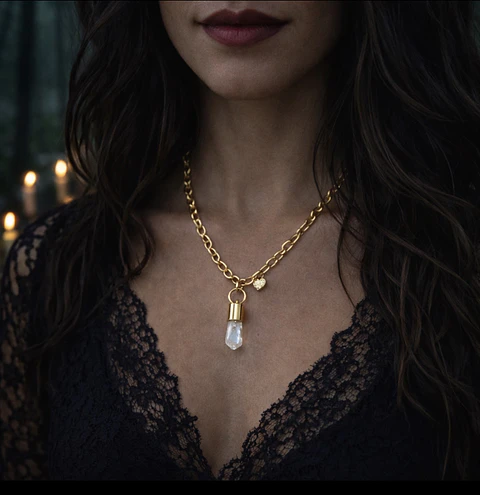 ✨ Collar Punta de Cuarzo – Canal de Energía y Protección pieza unica