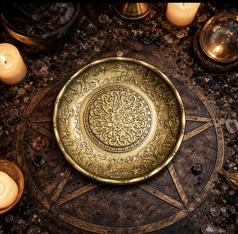 🕯️ Plato Ritual Dorado  9 cm– Base Sagrada para Velas 2