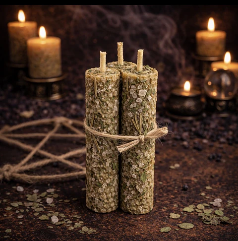 🖤🕯️ Pack 3 Velas de miel 100% natural de Limpieza Ritualizadas ✨🌿