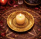 🕯️ Plato Ritual Dorado  9 cm– Base para Velas - Miniatura 2
