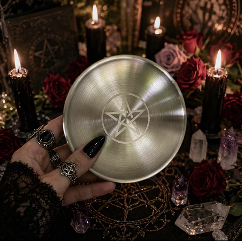 🕯️ Plato Ceremonial con Pentagrama 15 cm