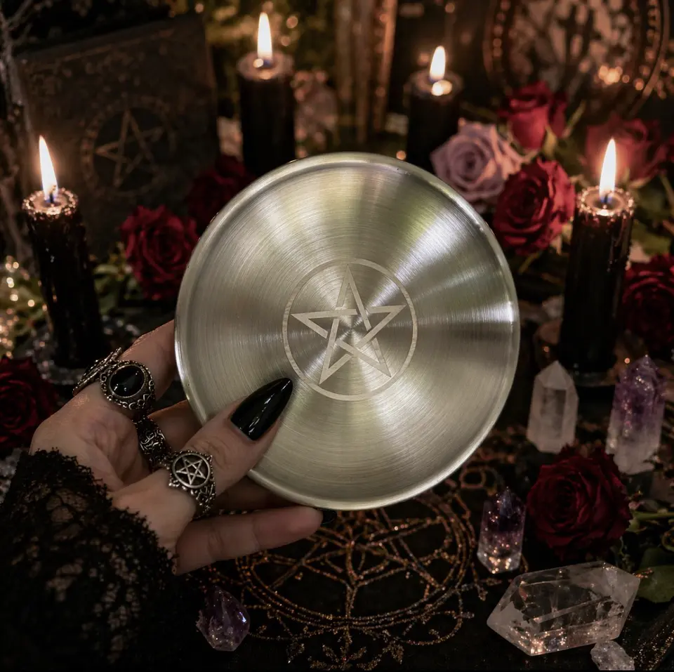 🕯️ Plato Ceremonial con Pentagrama 15 cm 1