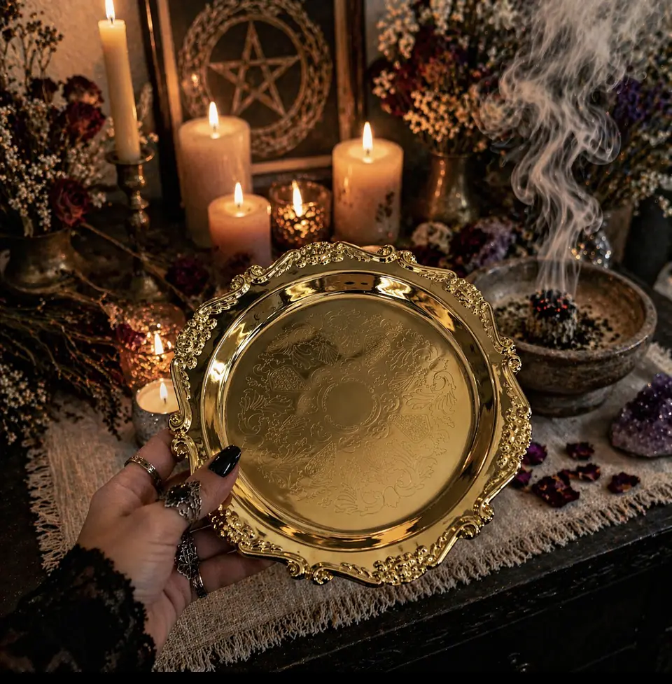 ✨ Bandeja  Brujilda color dorado  para Rituales (20 cm) ✨ 2