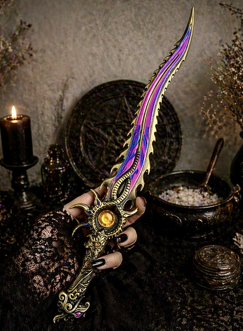 🔮 Athame Ritual de 28 cm – Hoja de Poder y Dirección Energética