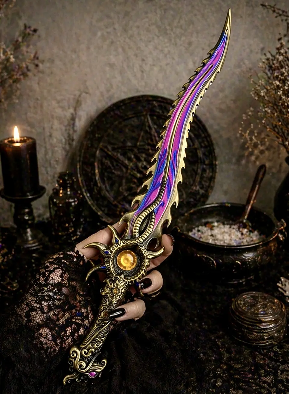 🔮 Athame Ritual de 28 cm – Hoja de Poder y Dirección Energética 1