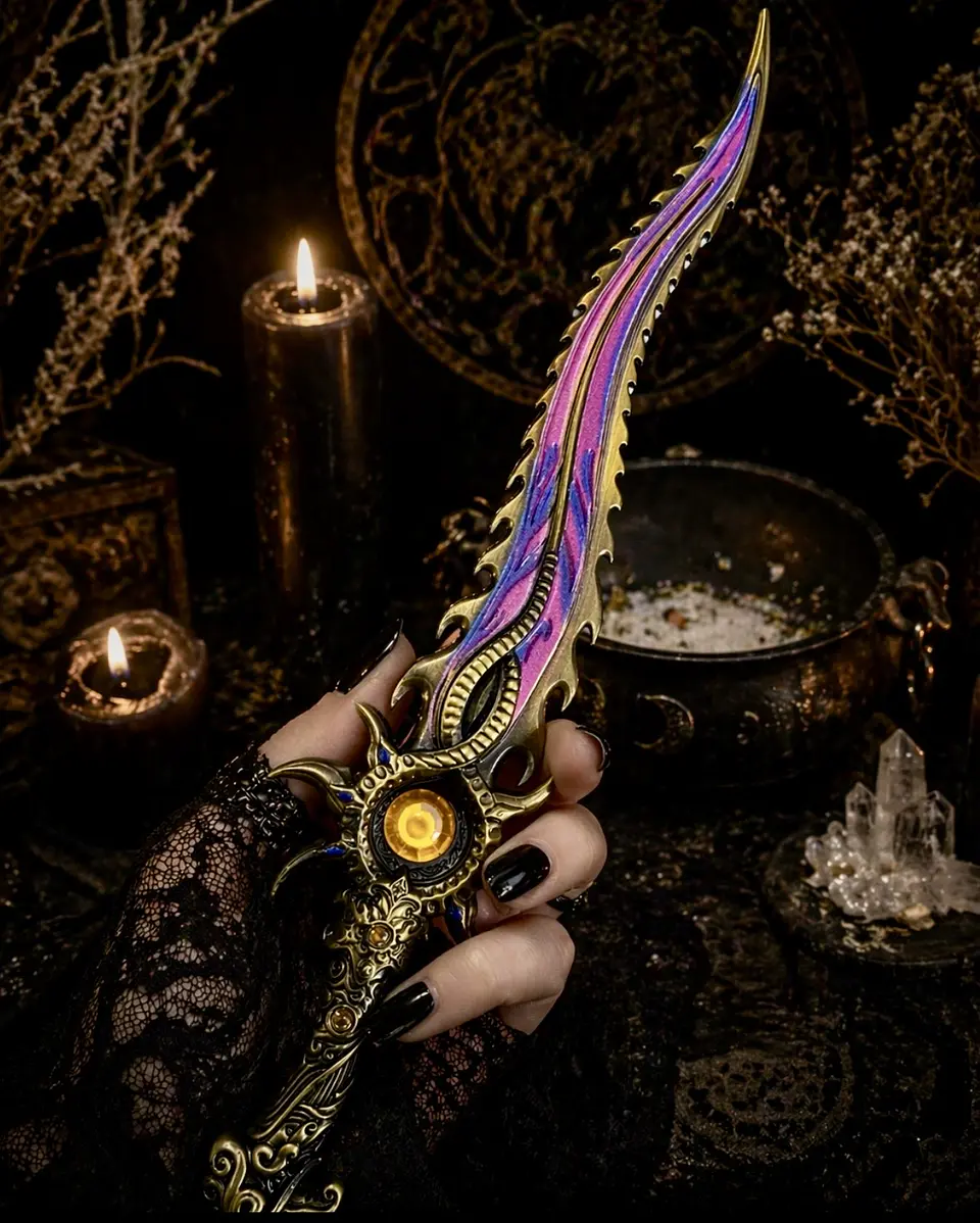 🔮 Athame Ritual de 28 cm – Hoja de Poder y Dirección Energética 3