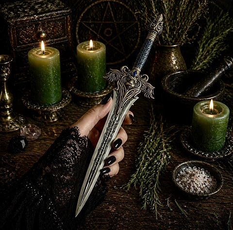 ⚔️ Athame Ritual con Funda – 21 cm