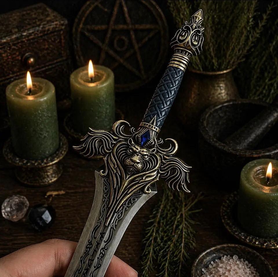 ⚔️ Athame Ritual con Funda – 21 cm 2