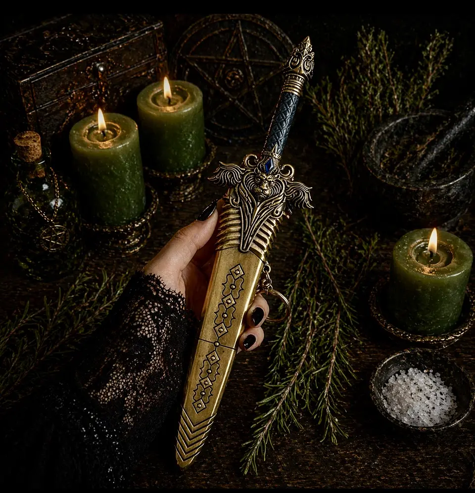 ⚔️ Athame Ritual con Funda – 21 cm 3