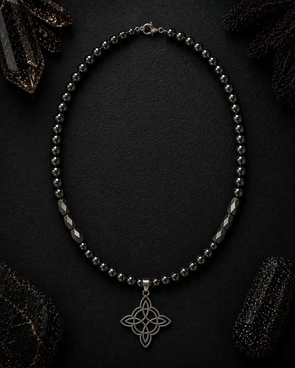 🖤 Collar Nudo de Bruja en Hematita – Pieza Única 2