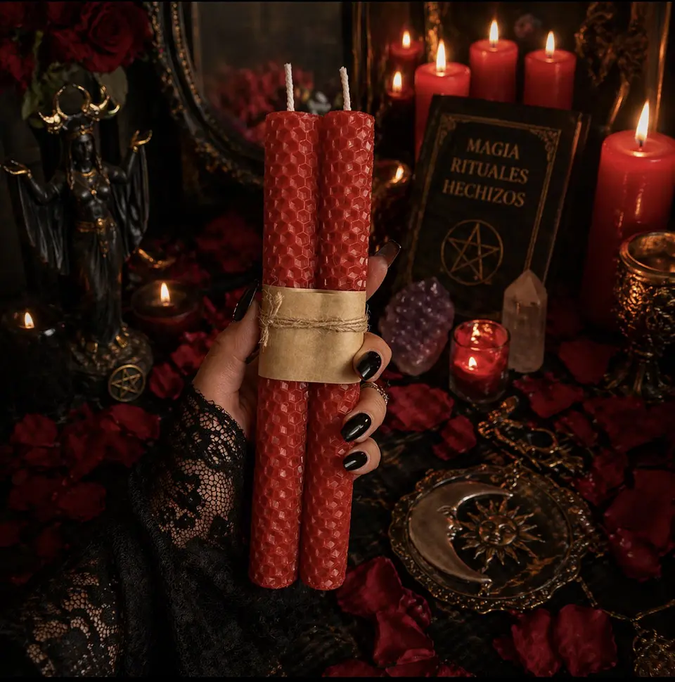 🔥 Velas de Cera de Abeja 20 cm – Energía de Pasión 🔥 1