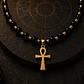 ✨ COLLAR OBSIDIANA PLATEADA & ÓNIX con Cruz Ankh ✨ Pieza única - Miniatura 1