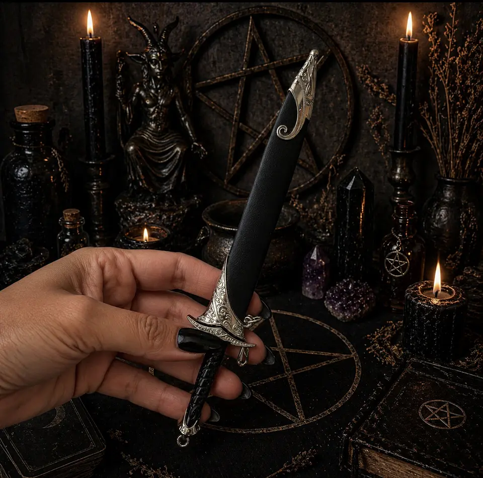 🖤 ATHAME RITUAL CON FUNDA – 17 CM 🖤 1