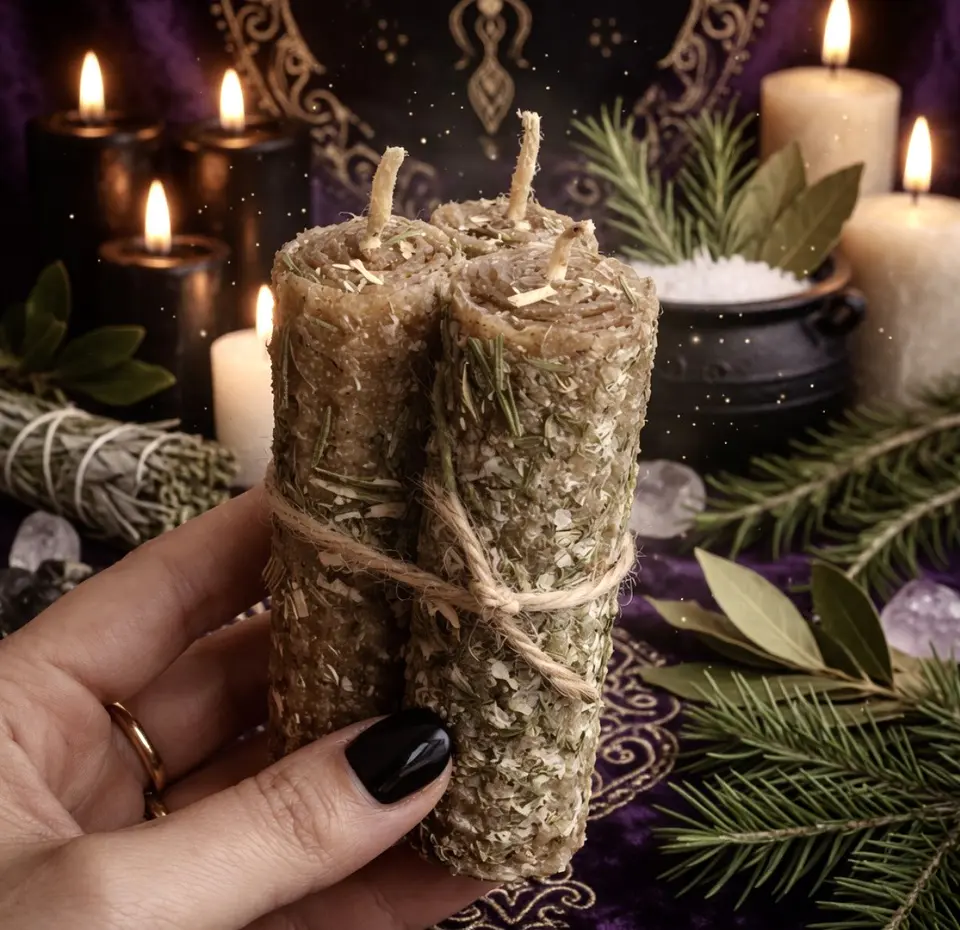 🖤🕯️ Pack 3 Velas de miel 100% natural de Limpieza Ritualizadas ✨🌿 1